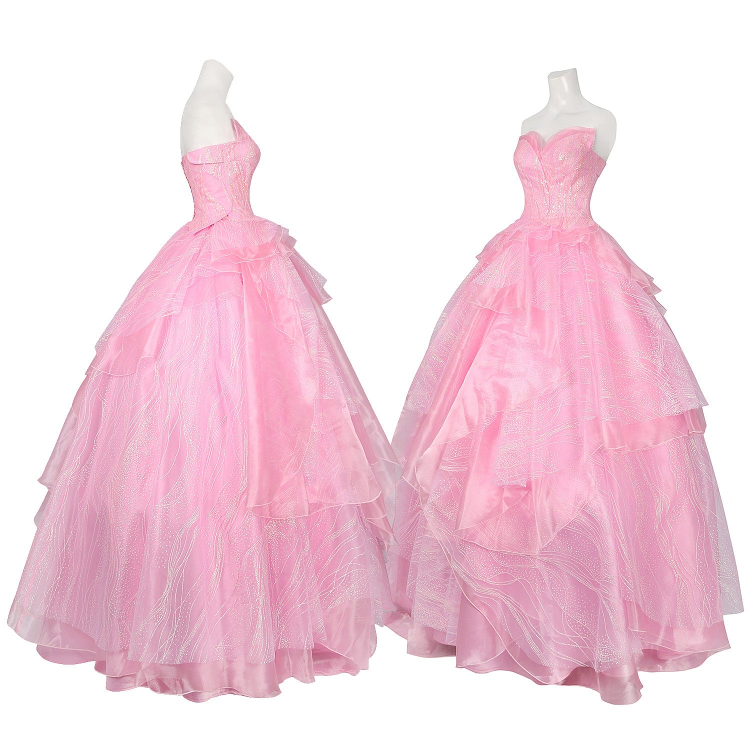 Wicked Part One Galinda Female Dress with Crown Cosplay Costumes
