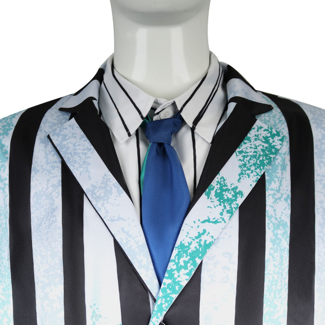 Beetle Juice Michael Keaton Dirty Suit Halloween Cosplay Costumes