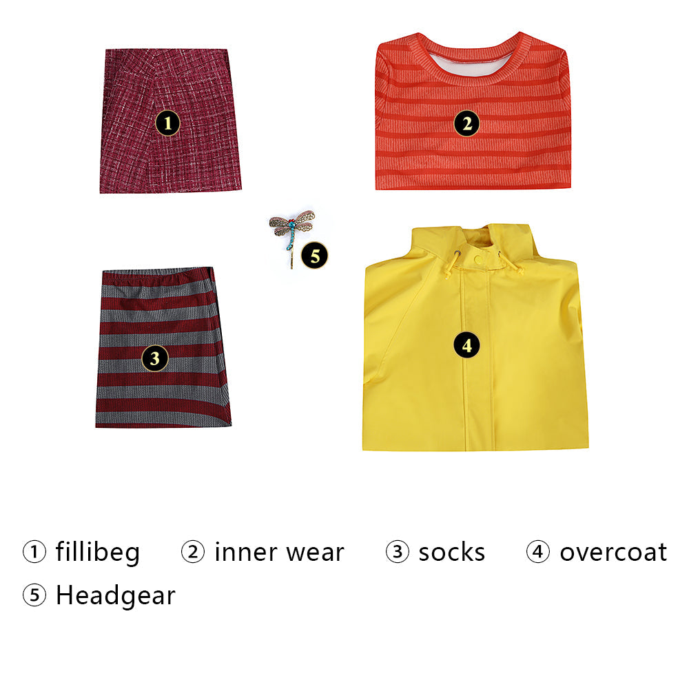 Coraline & The Secret Door Caroline Female Full Set Outfit Cosplay Costumes