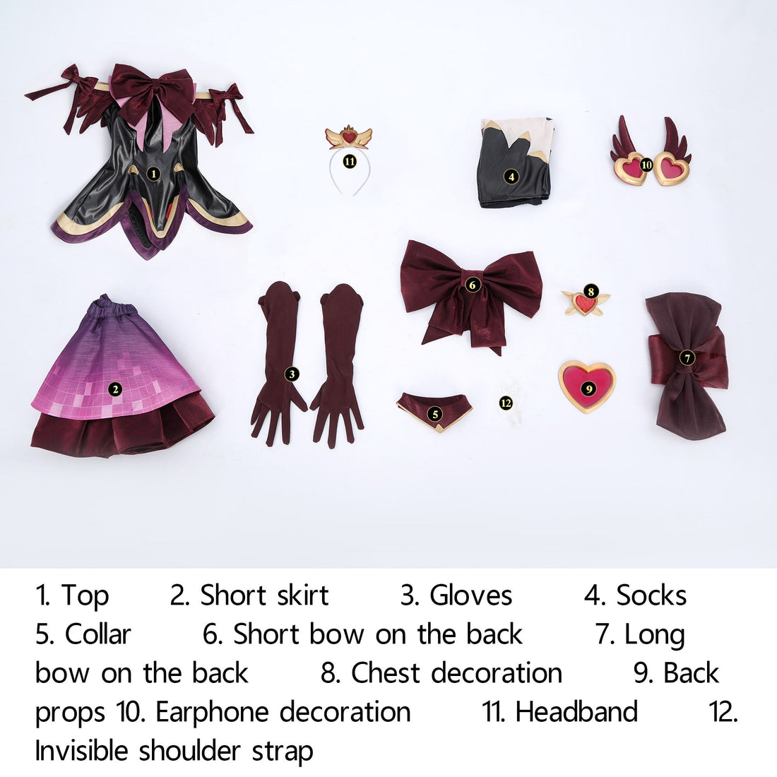 Overwatch 2 Magical Girl Juno Red Black Full Set Cosplay Costumes