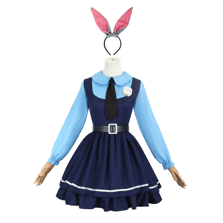 Zoo Judy Hopps Long and Short Sleeves Police Uniform Cosplay Costumes