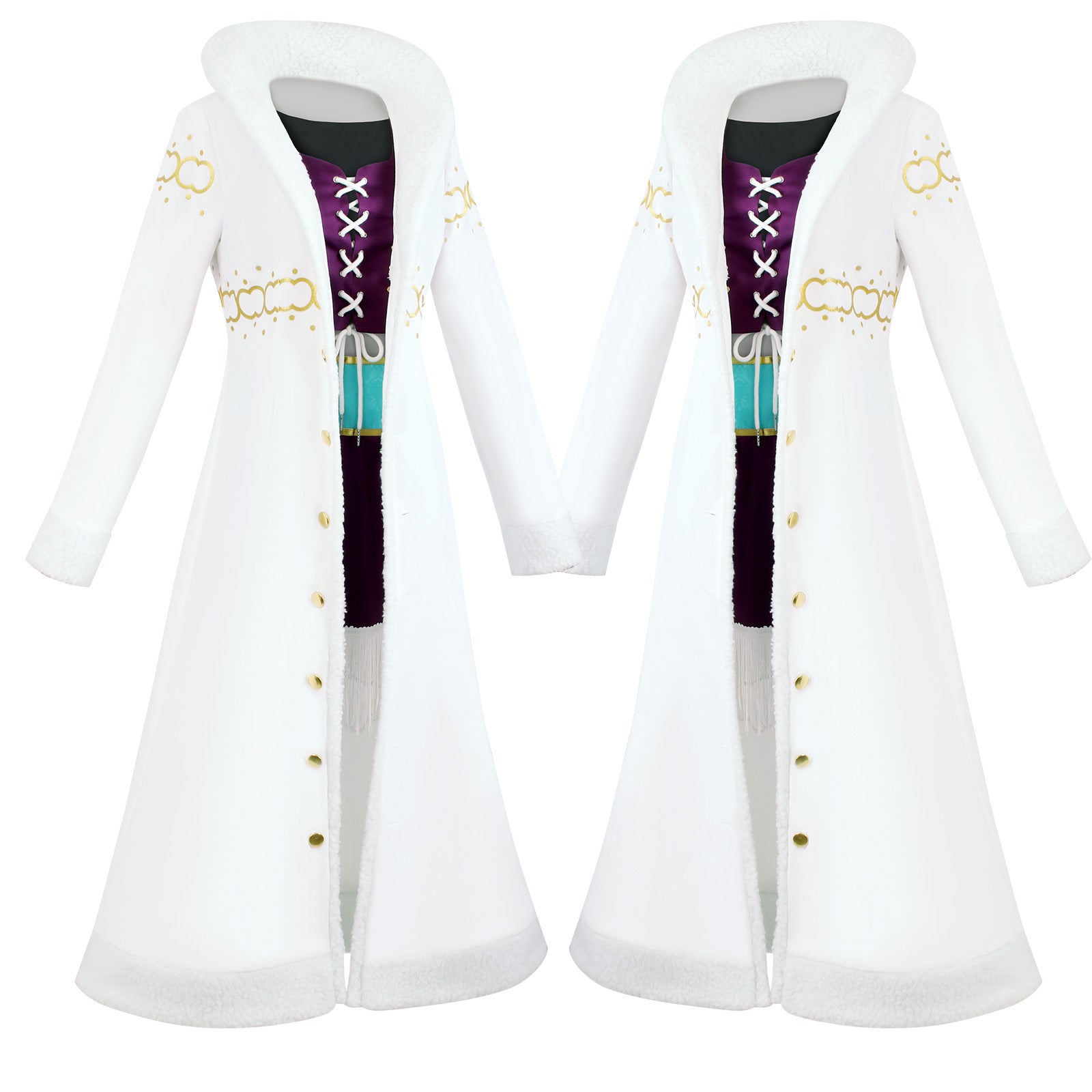 Anime Navigation Nico Robin Fur-collared Coat Cosplay Costumes