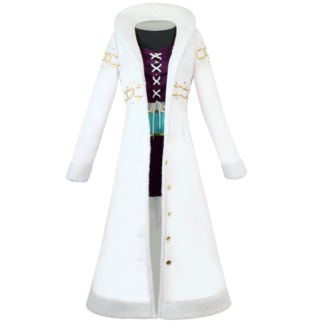 Anime Navigation Nico Robin Fur-collared Coat Cosplay Costumes