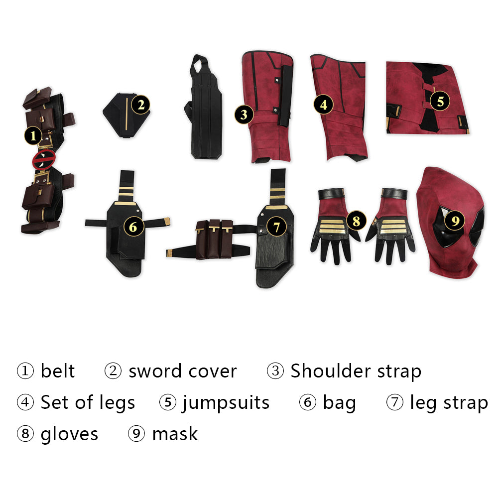 Deadpool 3 Deadpool & Friend Wade Wilson Male Top Cosplay Costumes