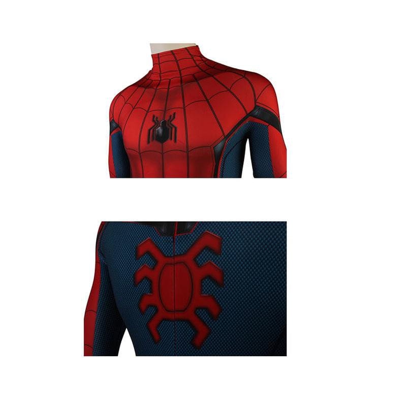 movie spider man homecoming peter parker spiderman jumpsuit elastic force cosplay costume with headgear